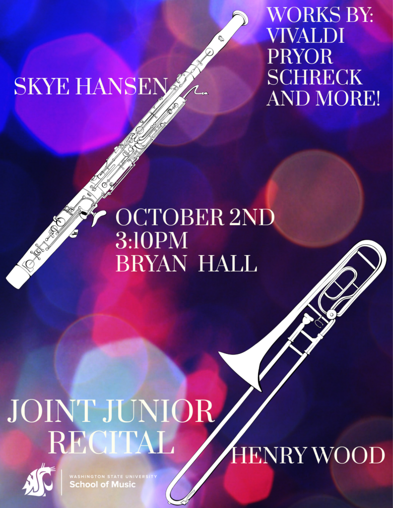 Poster for Joint Junior Recital.