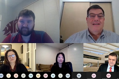 A screenshot of a video call.