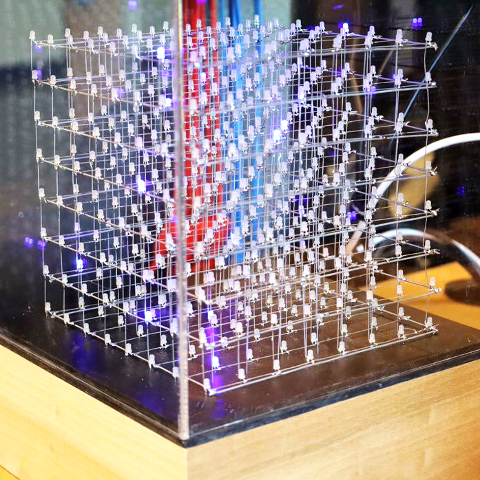A cube-shaped model of wires.