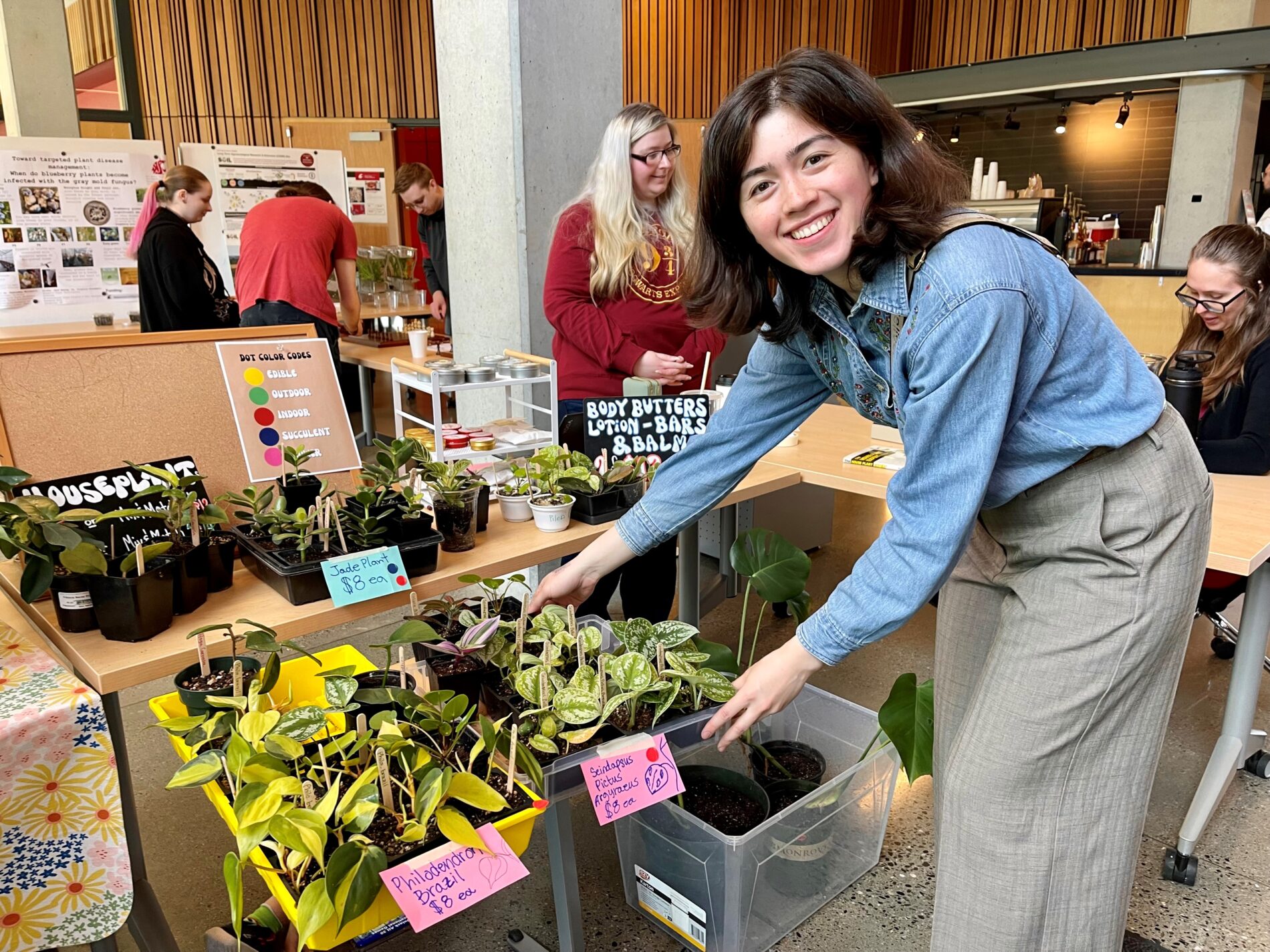 A person showing growing plants.