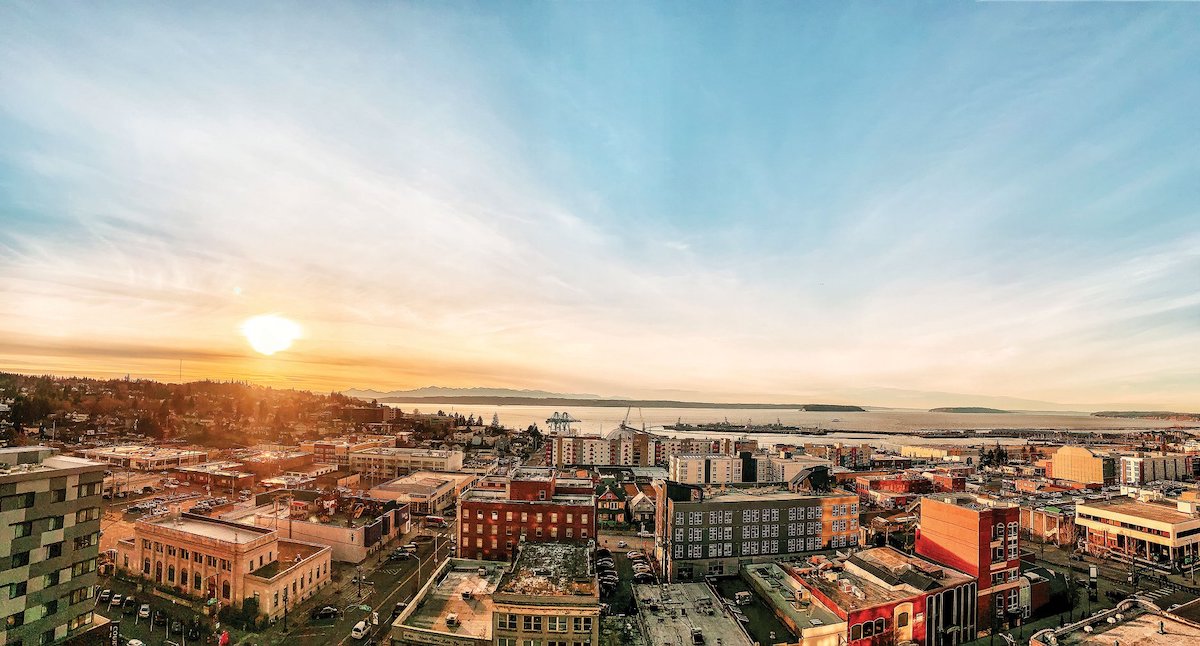 A panoramic view of Everett, Washington.
