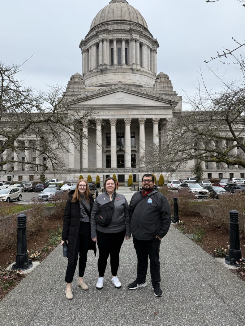 Students in front of the capitol