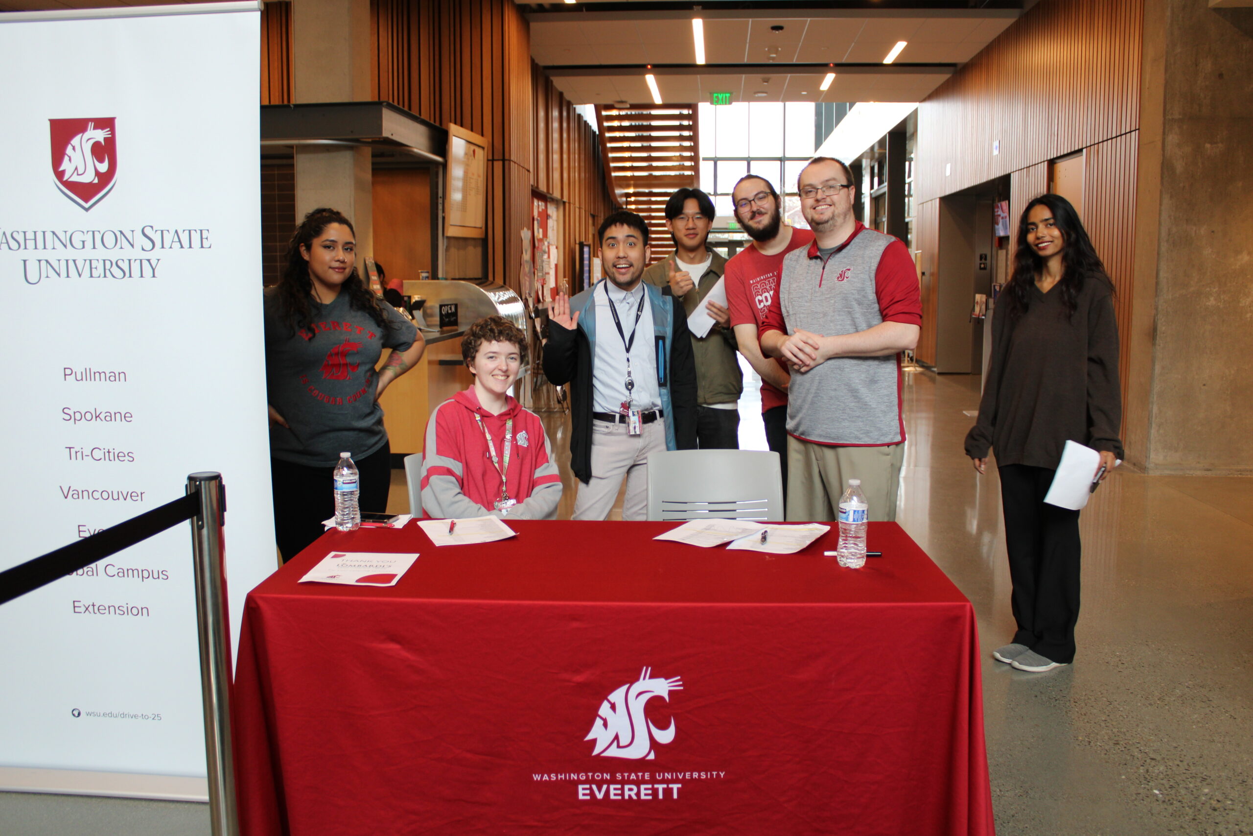 WSU Everett students and staff members hosting a transfer fair.