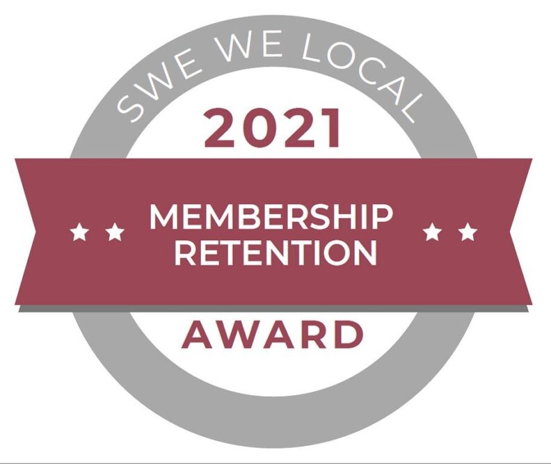 SWE WE Local 2021 membership retention award.