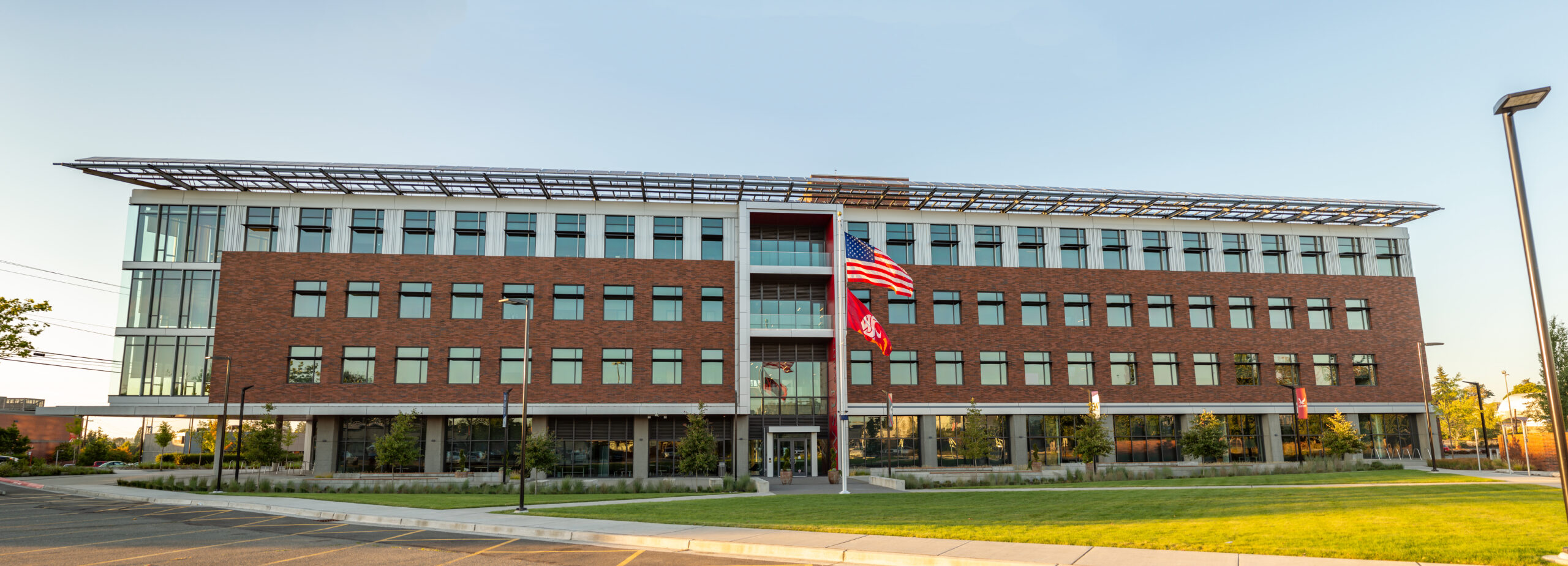 Front entrance of WSU Everett campus building