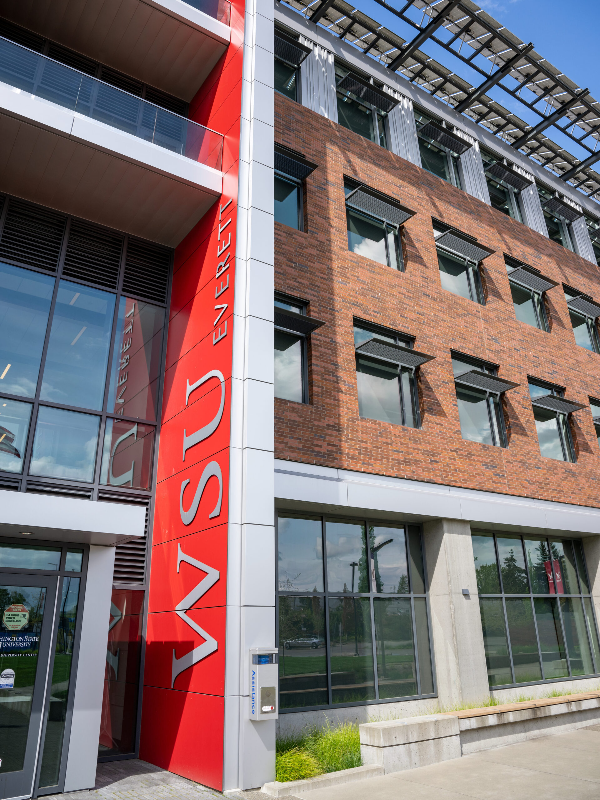 Front door of WSU Everett campus building