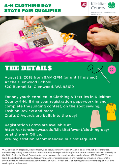 4-H Clothing Day Flyer