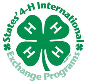States' 4-H International Exchange Programs around a 4-H Clover