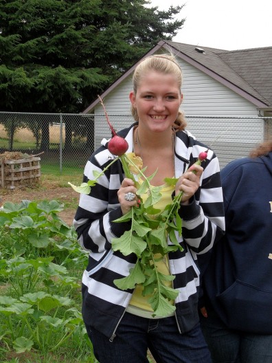 4-H girl gardening