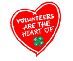 Volunteer Heart that says volunteers are the heart of 4-H
