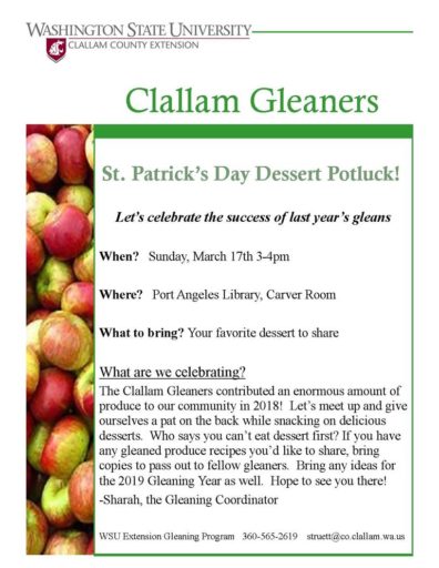 Clallam Gleaning Potluck Flyer