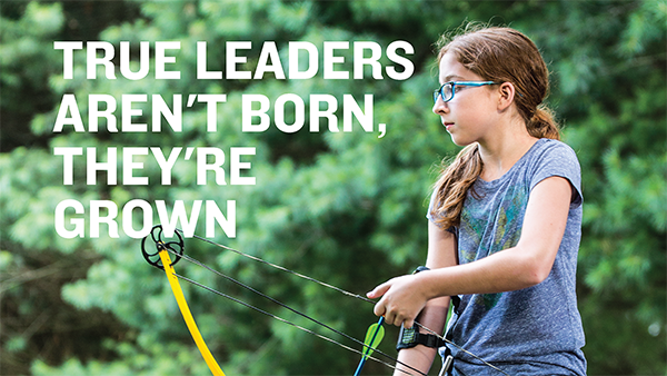 Child participating in archery says true leaders aren't born, the're grown.