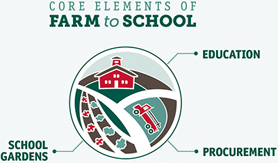 Farm to School is comprised of school gardens, local procurement and education