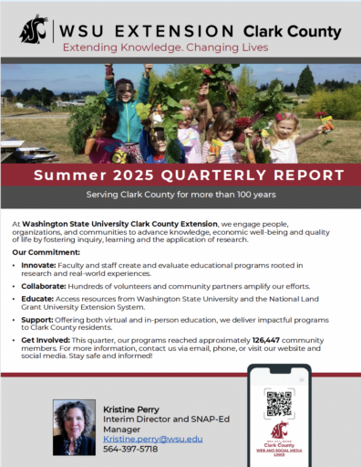 WSU Clark County Extension Summer 2025 QUARTERLY REPORT
