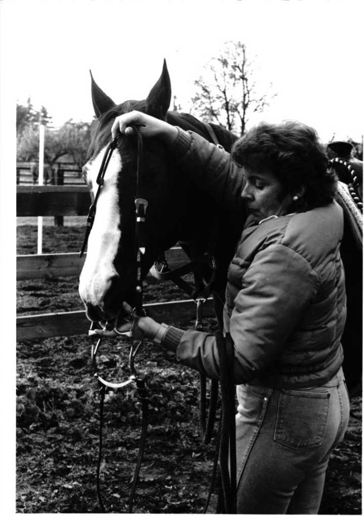 Jennifer Leach with a horse.
