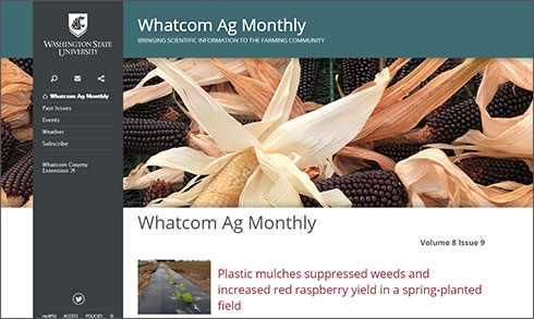 Whatcom Ag Monthly image of website