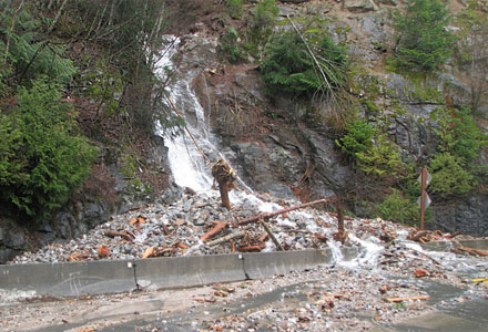 Damage caused by heavy water flow