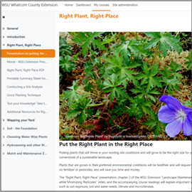 Close up of Moodle screen