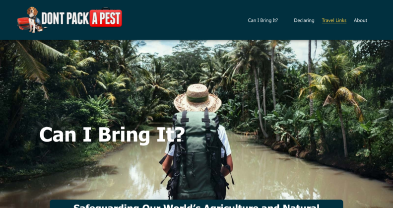 Don't Pack a Pest webpage.