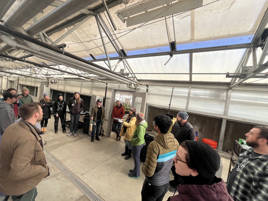 Marianne sharing about greenhouse study