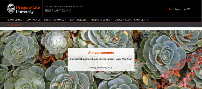 OSU - Plant Clinic homepage
