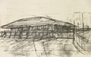 Sketch of future bear center building.