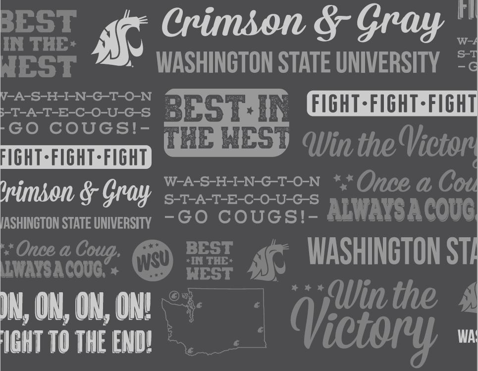 Graphic of words compiled to represent WSU songs and chants.