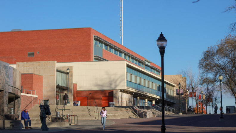 An image of the exterior of the Compton Union Building on the Washington State University Pullman campus.