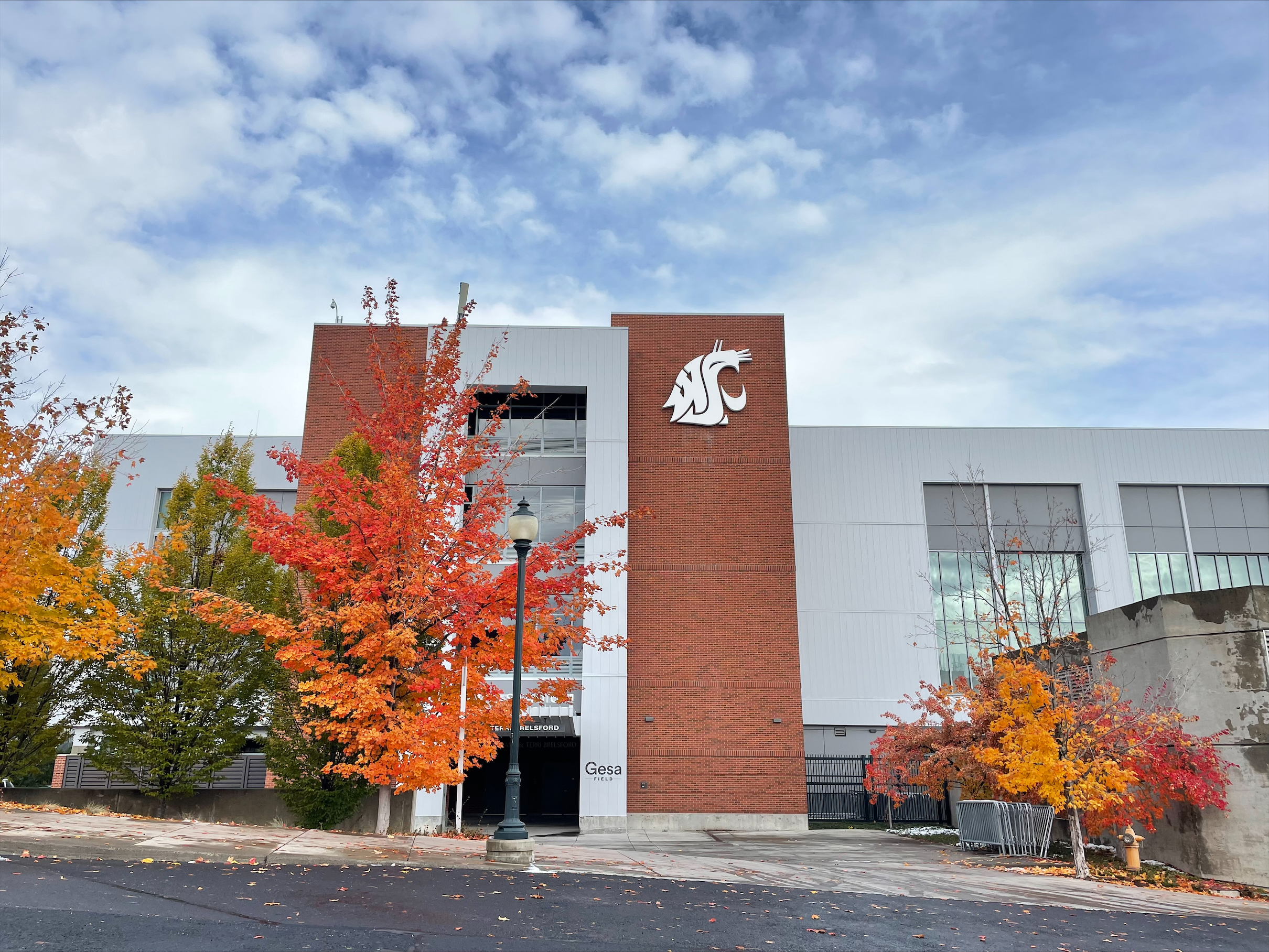 An image of an entrance to Gesa Field along Terrell Mall at Washington State University Pullman.