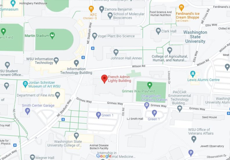 Finance and Administration is located in the French Admin building between Wilson Road and Grimes Way off of NE Stadium Way.