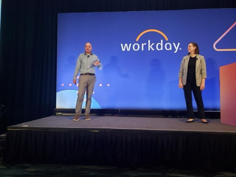 Christine and Gerik share the story of Adaptive Grants Forecasting on stage at Workday Rising, September 17, 2024.