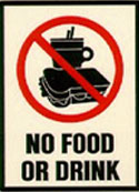 No Food Sign for Lab Refrigerators & Freezers