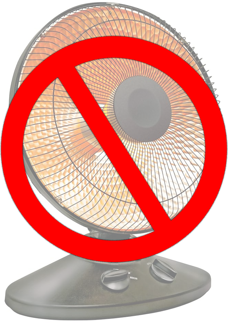 Prohibited electric radiant heater 3