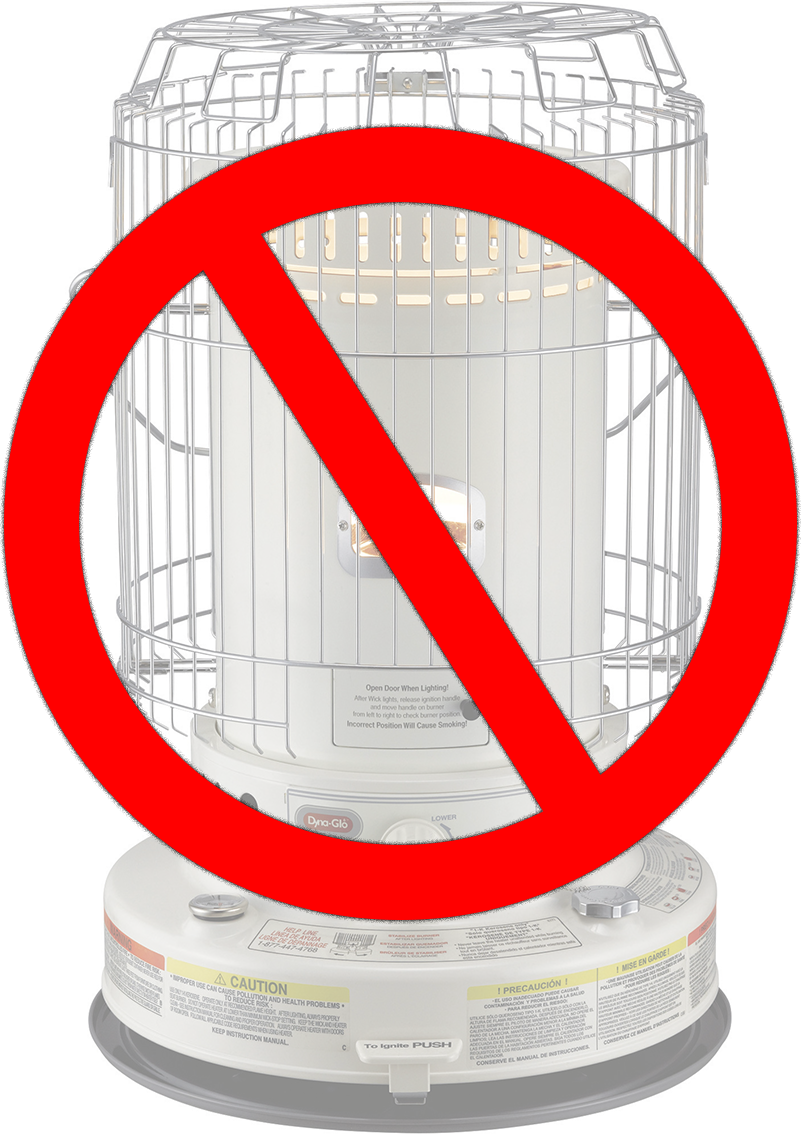 Prohibited kerosene heater