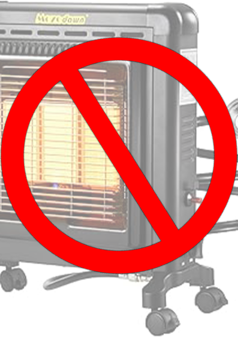 Prohibited propane heater