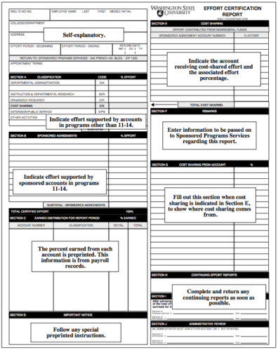 Effort Certification Report example