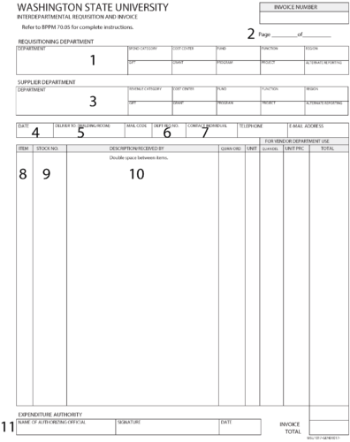 Interdepartmental Requisition and Invoice