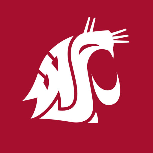 Image of white WSU logo on red background