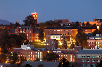 WSU campus at night