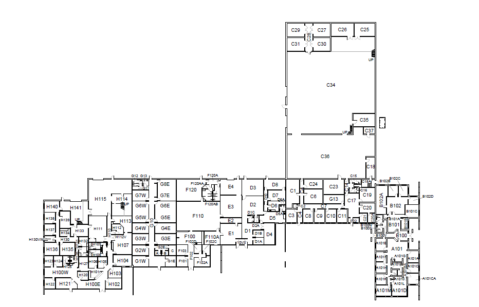 A map layout of Building One