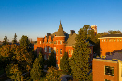 Aerial photograph of Washington State University Pullman campus, Thursday, October 10, 2019.