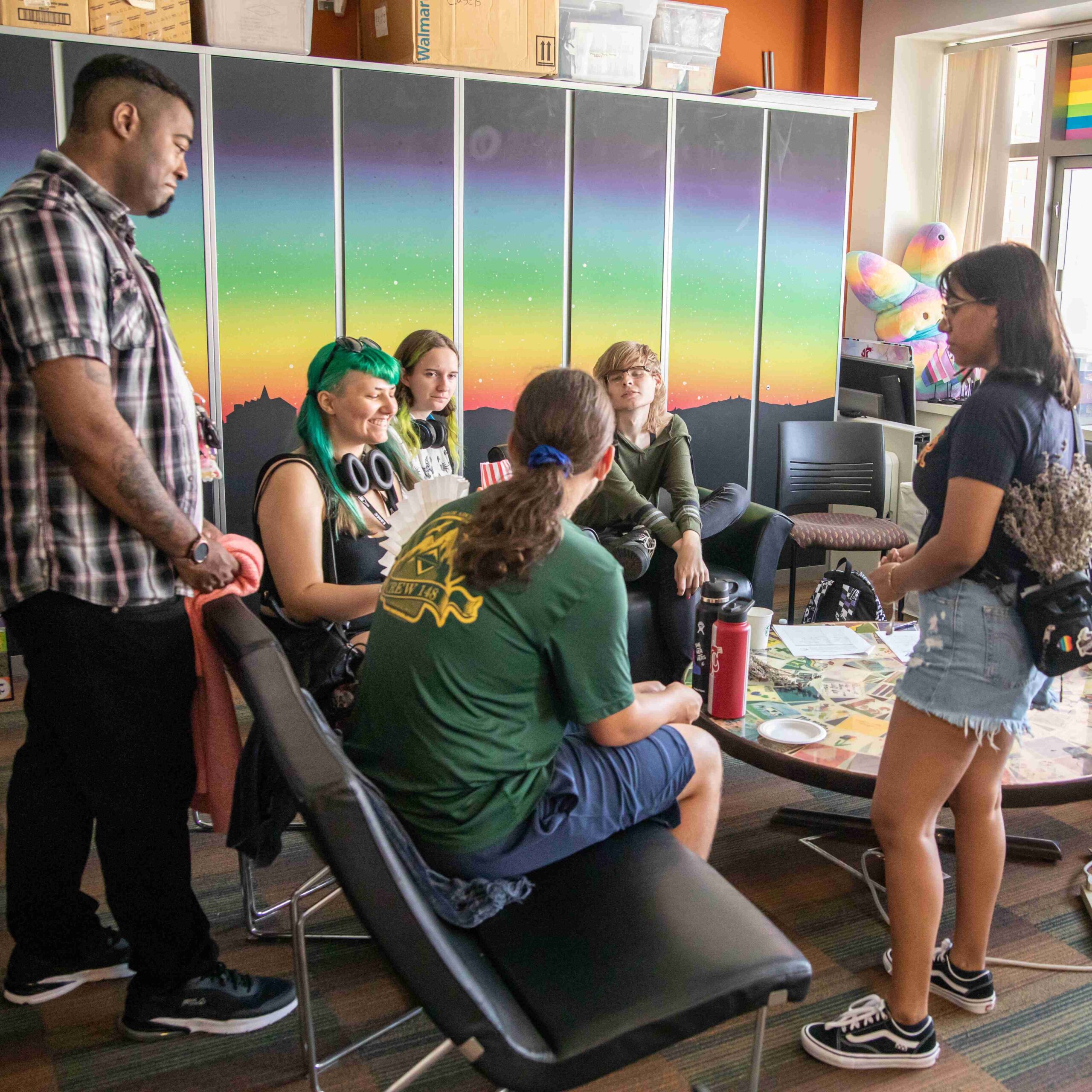 Students gather in the WSU LGBTQ+ Center.