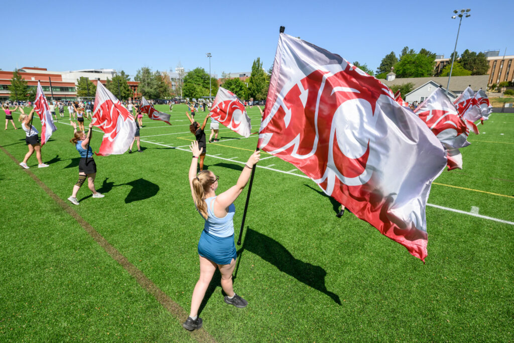 Week of Welcome WOW Band Camp on the Grimes way practice field on the campus of Washington State University