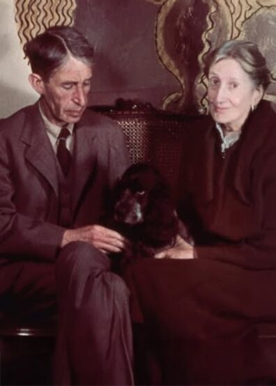 Leonard and Virginia Woolf photographed in their home in 1939 by Gisela Freund.