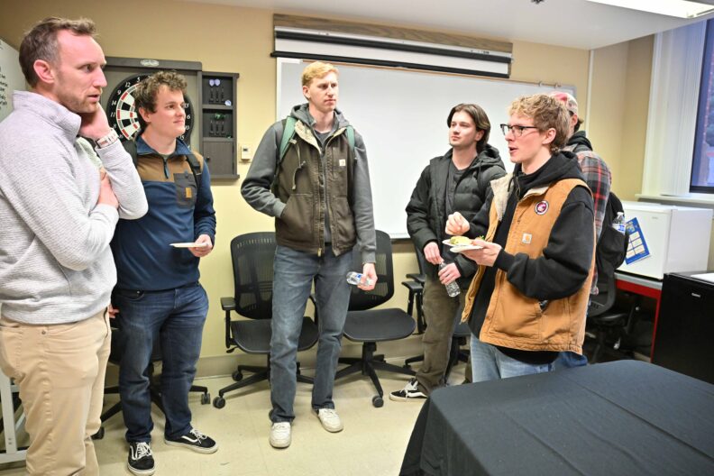 Student speak with Rory Olson.