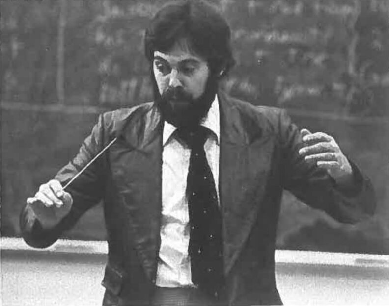 Gary conducting his students during practice session at Rogers High School in Puyallup, 1978