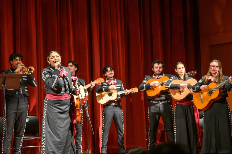 WSU’s Mariachi Leones Del Monte plays to the audience at the SURCA Awards Ceremony.