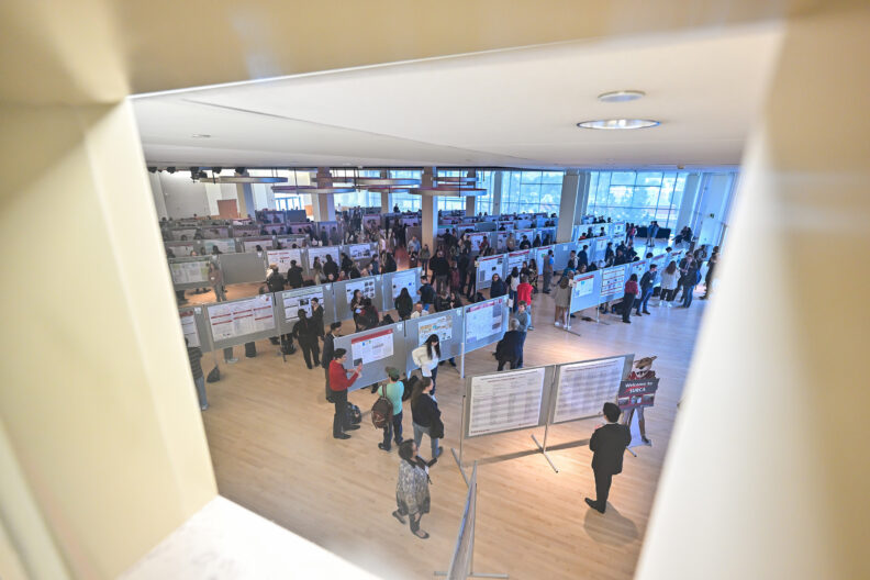 Overhead view of SURCA in the CUB senior ballroom
