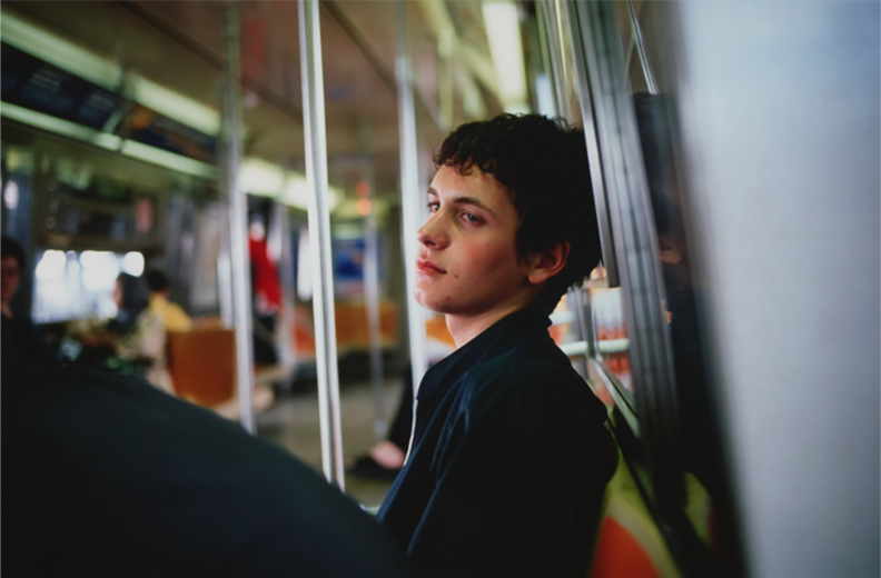 Nan Goldin, Simon on the Subway, NYC, 1998, Jordan Schnitzer Museum of Art WSU Permanent Collection, Gift of Mike Sweney & So Heui Kwon.