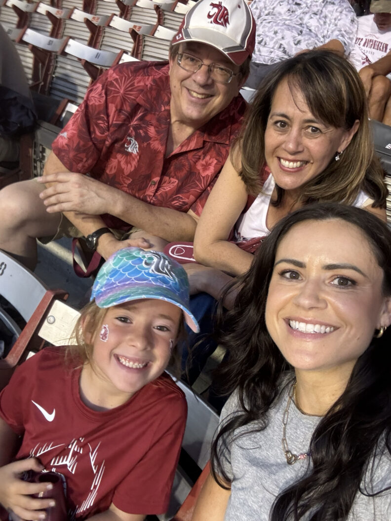 Members of the Hawthorne family gather at Gesa Field, continuing a Washington State University tradition that spans multiple generations.